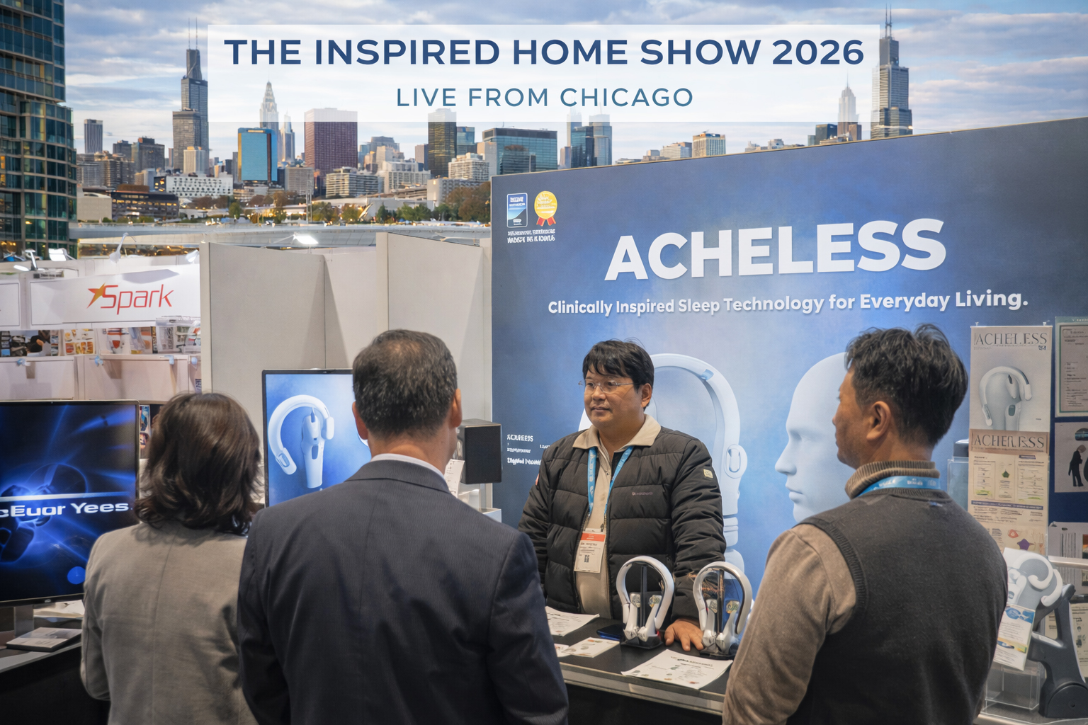 ACHELESS is exhibiting at The Inspired Home Show 2026 in Chicago, showcasing its wearable neuromodulation technology and demonstrating how microcurrent wellness devices are entering the home lifestyle market.